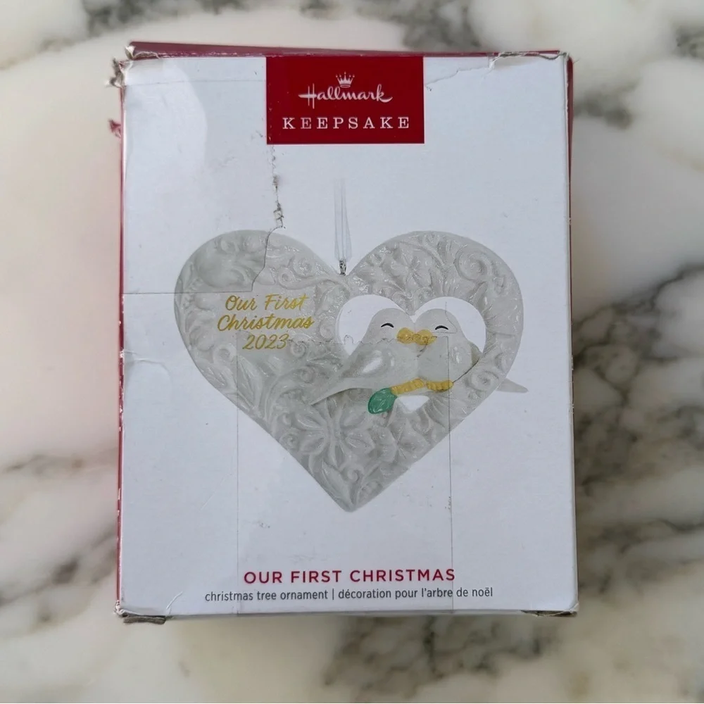 NIB 2023 Our First Christmas Together Love Birds Ornament Hallmark Porcelain